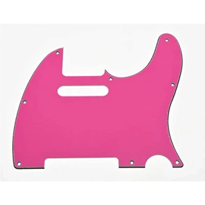Image of Dopro 8 Hole Tele Guitar Pickguard Scratch Plate for USA/Mexican FD Telecaster Pink 3 Ply