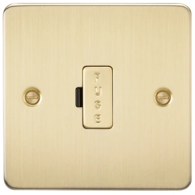 Image of KnightsBridge Flat Plate 13A fused spur unit brushed brass