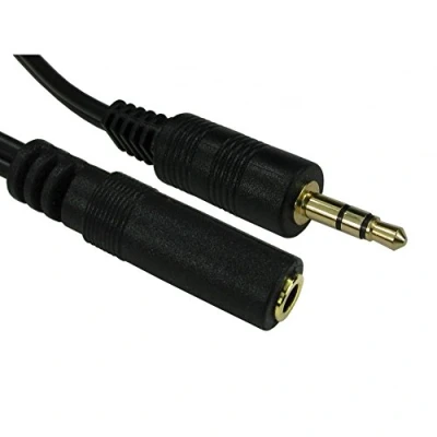 Image of 2m 3.5mm Stereo Extension Cable Black