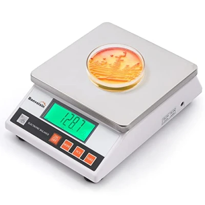 Image of Bonvoisin High Precision Digital Accurate Electronic Balance Portable Heavy Weight Laboratory Analytical 0.1g Industrial Weighing Counting Scale Jewery Kitchen CE Certified (10kg,0.1g)