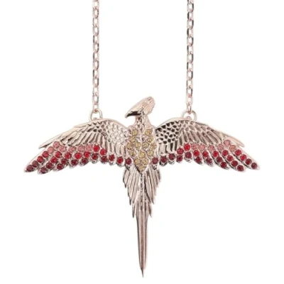 Image of Official Harry Potter Sterling Silver Fawkes Necklace Embellished with Swarovski® Crystals by The Carat Shop