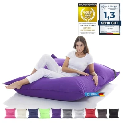 Image of giant bean bag chair XXL Indoor living room 400L beanbag seat cushion for children &amp; adults 180 x 140cm