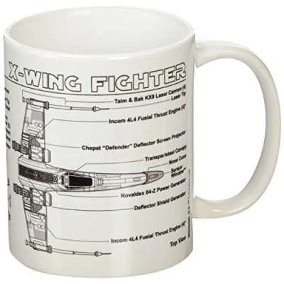 Image of Star Wars Pyramid International &quot; (X Wing Fighter Sketch)&quot; Official Boxed Ceramic Coffee/Tea Mug, Multi Colour, 11 oz/315 ml
