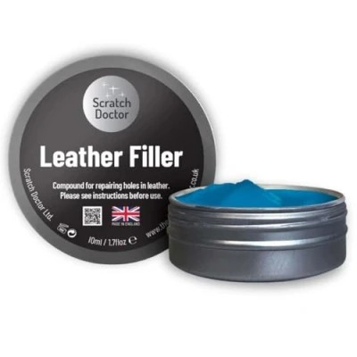 Image of Scratch Doctor Leather Filler Repair Compound Fill Holes Cracks Scratches Scuffs on Furniture Car Seats Shoes and Bags (Dark Blue, 10ml)