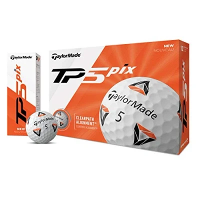 Image of TaylorMade TP5 Pix Golf Balls, Dozen, White
