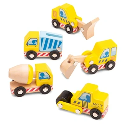 Image of New Classic Toys 11947 Construction Vehicles Pack of 5, Yellow