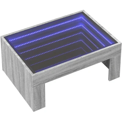 Image of vidaXL Coffee Table with Infinity LED Grey Sonoma 70x50x30 cm