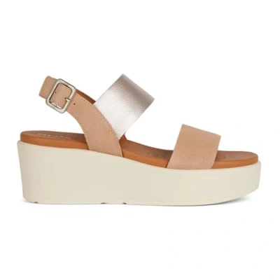 Image of Geox Women&#039;s D Xand 2.2s A Wedge Sandal, Dk Skin Champagne, 3 UK