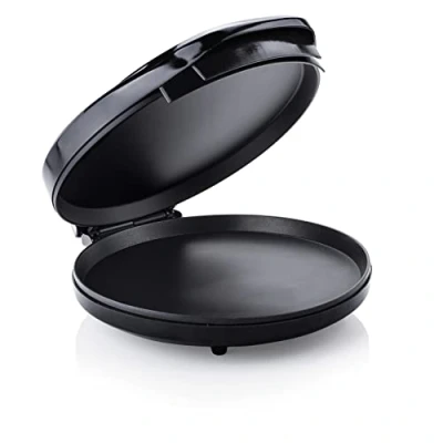 Image of Tristar Pizza Maker, 1450W Black, Stainless Steel, Adjustable Thermostat, 30 cm Cooking Surface