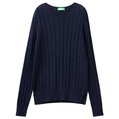 Image of United Colors of Benetton Women&#039;s Jersey G/C M/L 1594e101o Sweater, Night Blue 016, XL