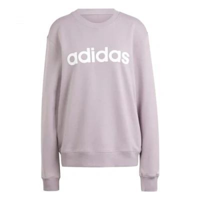 Image of adidas Women&#039;s Essentials Linear French Terry Sweatshirt, preloved fig/white, M