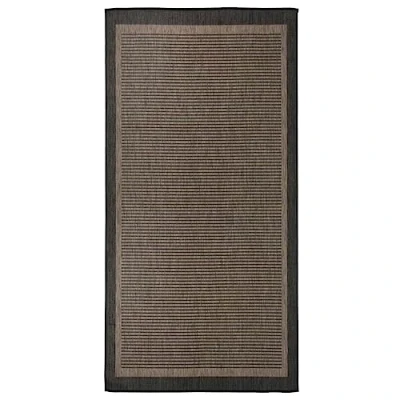 Image of vidaXL Dark Brown Outdoor Flatweave Rug Weather Resistant and UV Runner 100 x 200 cm Polypropylene Rectangular Area Carpet for Terrace, Balcony, Indoor/Outdoor