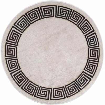 Image of vidaXL Rug Washable φ120 cm Light Beige Anti Slip