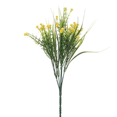 Image of Artificial Mini Gyp Flowers for Wedding Valentines Memorial Graveside Yellow