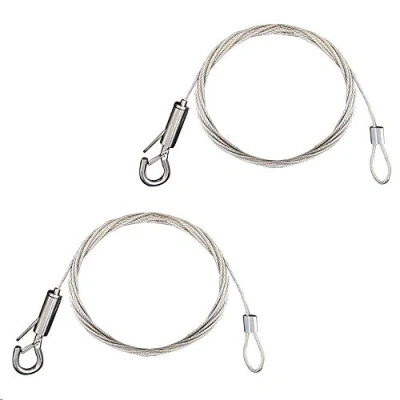 Image of KINDPMA Mirror Hanging Wire 2pcs Chain Heavy Duty 2m x1.5mm Picture Adjustable Stainless Steel for Mirrors Light Lamp Billboard Hold Up to 30 KG