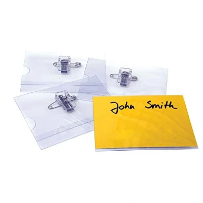 Image of Announce 40 x 75 mm Combi Clip Name Badge, Pack of 50