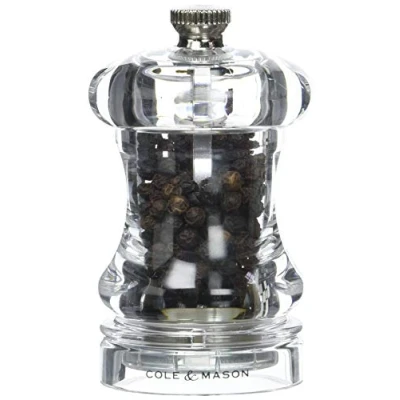 Image of Cole &amp; Mason 125 Pepper Mill, Adjustable Precision+ Grind, Traditional Capstan Style Grinder, Acrylic, 85 mm