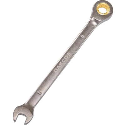 Image of DAKCOS 8mm Ratchet Spanner Fixed Head Ratcheting Combination Wrench, Metric CR V