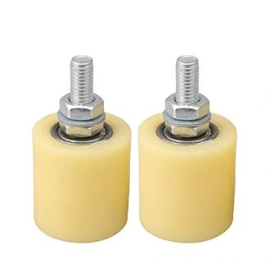 Image of BQLZR 40x40mm Yellow Silver PP Steel Flat Roller Bearing Guiding Wheel 6200 M10 Screw
