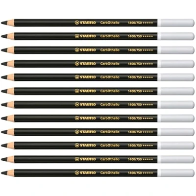 Image of Chalk Pastel Pencil STABILO CarbOthello Pack of 12 Neutral Black