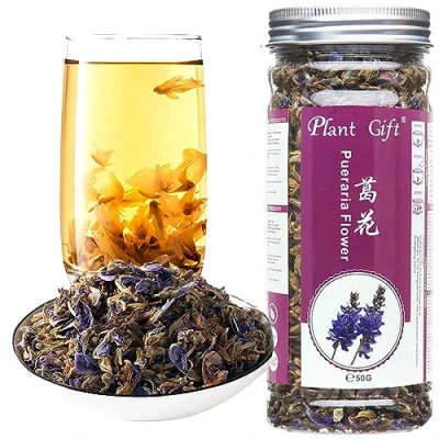 Image of Plant Gift Natural 100% Pueraria Lobata Flower Tea, GE Scented Tea Premium Organic Loose Dried skin care Herbal health HUA 50G/1.7oz