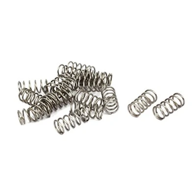 Image of sourcingmap Compression Spring,304 Stainless Steel,10mm OD,1mm Wire Size,20mm Free Length,Silver Tone,20Pcs