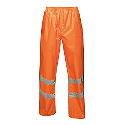 Image of Regatta TRW498 18895 Professional Hi Vis Waterproof and Windproof Pack away Over trousers, Orange, XXXL