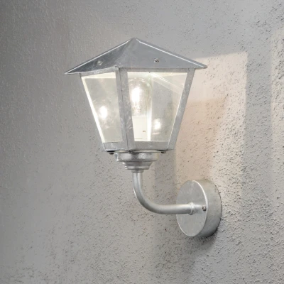 Image of Benu Outdoor Classic Lantern Wall Lamp Up Galvanized Steel, IP23