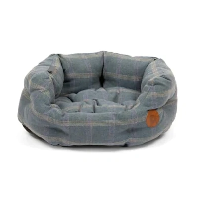 Image of Petface Heather Tweed Machine Washable Oval Dog Bed with Reversible Cushion, Small