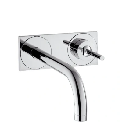 Image of AXOR 38115000 Uno Wall Mounted Basin Tap Mixer, Chrome, spout Length 22.5 cm