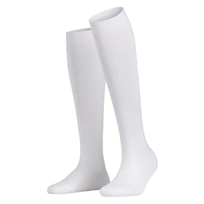 Image of FALKE Women&#039;s Family W KH Sustainable Cotton Long Plain 1 Pair Knee High Socks, White (White 2009) new eco friendly, 2.5 5