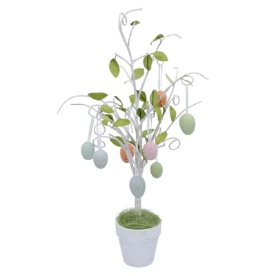 Image of Gisela Graham Pastel Speckled Egg Easter Twig Tree