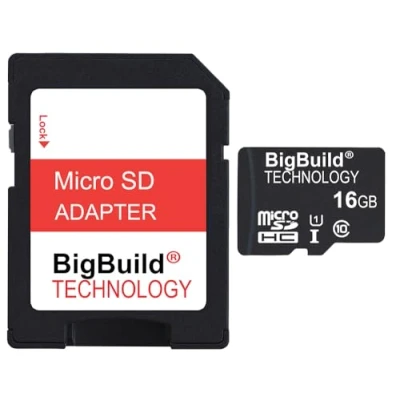 Image of BigBuild Technology 16GB Ultra Fast 80MB/s MicroSD Memory Card For JVC Everio GZ MG630 Camcorder, SD Adapter included