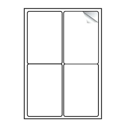 Image of 4 Labels Per Sheet Address Self Adhesive Mailing for Postage Inkjet Laser Printers Printable A4 Sticky 99X139mm (200 Sheets)