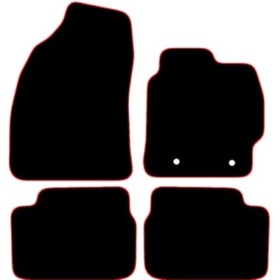 Image of Carsio Carpet Car Mats For Toyota Corolla 2006 2013 Tailored Fit Floor Mat Set Complete Accessory Black Custom Fitted All Weather, Anti Slip Backing &amp; Red Trim