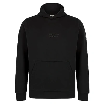 Image of Tokyo Laundry Mirrors Motif Brushback Fleece Pullover Hoodie in Jet Black S