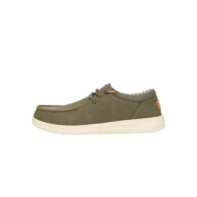 Image of HEYDUDE Men&#039;s Paul Classic Slip On Shoes, Olive, 11 UK