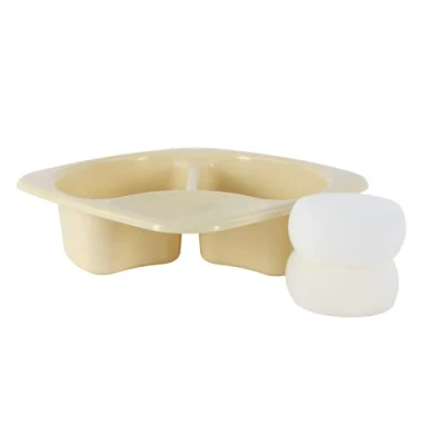 Image of Junior Joy Top n Tail Bowl with 2 Sponges Cream Baby Bathing Essential for Newborns and Infants Lightweight, Durable, Easy to Clean 50 x 50cm