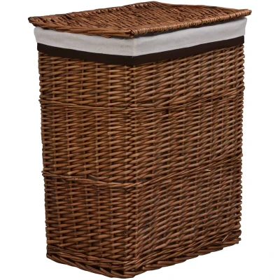 Image of vidaXL Laundry Basket Brown Willow