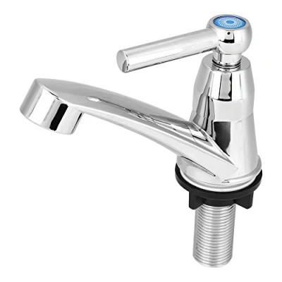Image of Single Cold Faucet ABS Plastic Handle Basin Water Tap for Bathroom Rest Room Washing Hand Kitchen Sink (Straight G1/2)