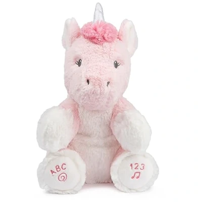 Image of GUND Baby Alora the Unicorn Animated Plush, Singing Stuffed Animal Sensory Toy, Sings ABC Song and 123 Counting Song, Pink, 11