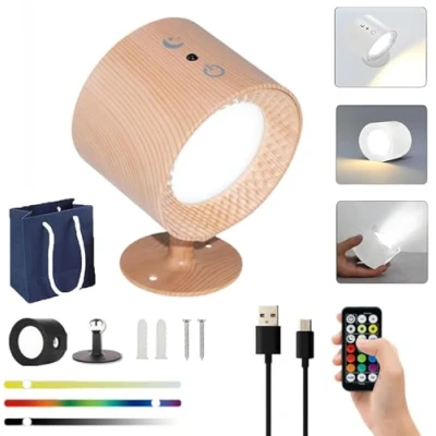 Image of Glowright, Glowright Lights, Lighting Uk, Magnetic Wall Glow Right Indoor Everywhere Light 2.0, 3 Color Temperature Dimmable Remote Control (C)