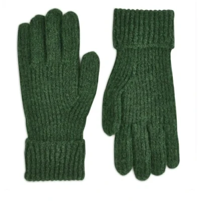 Image of Radley London Knitters Lane Ribbed Knitted Gloves One Size In Cedar Green