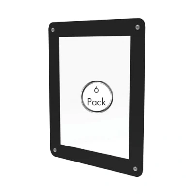 Image of Deflecto Pack of 6 Top Loading Double Sided Window Display with Suction Cups 8.5″ x 11″ Black