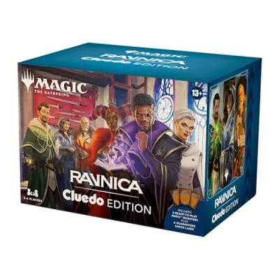 Image of Magic: The Gathering Ravnica: Cluedo Edition 3 4 Player Murder Mystery Card Game (Includes 8 Ready to Play Boosters, 21 Evidence Cards, 1 Foil Shock Land, and Detective Accessories)