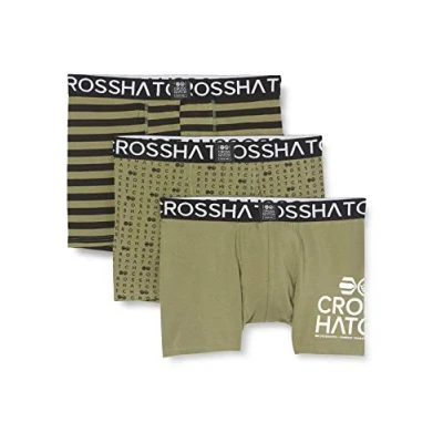 Image of Crosshatch Men&#039;s Gridline Boxer Shorts, Green, M UK