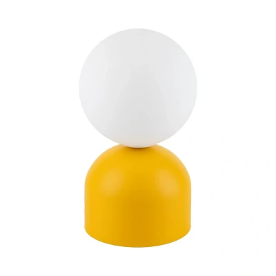 Image of TK Lighting Miki table lamp, yellow, height 21 cm, metal/glass