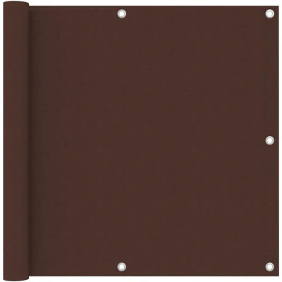 Image of vidaXL Waterproof Balcony Screen Brown PU Coated Oxford Fabric, 90x300 cm, Wind and UV Protective with Aluminium Eyelets Rope Included