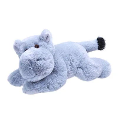 Image of Wild Republic EcoKins Mini Hippo Stuffed Animal 8 inch, Eco Friendly Gifts for Kids, Plush Toy, Handcrafted Using 7 Recycled Plastic Water Bottles, Gray