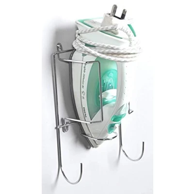 Image of Door or Wall Mounted Iron and Ironing Board Holder Polished Chrome Finish